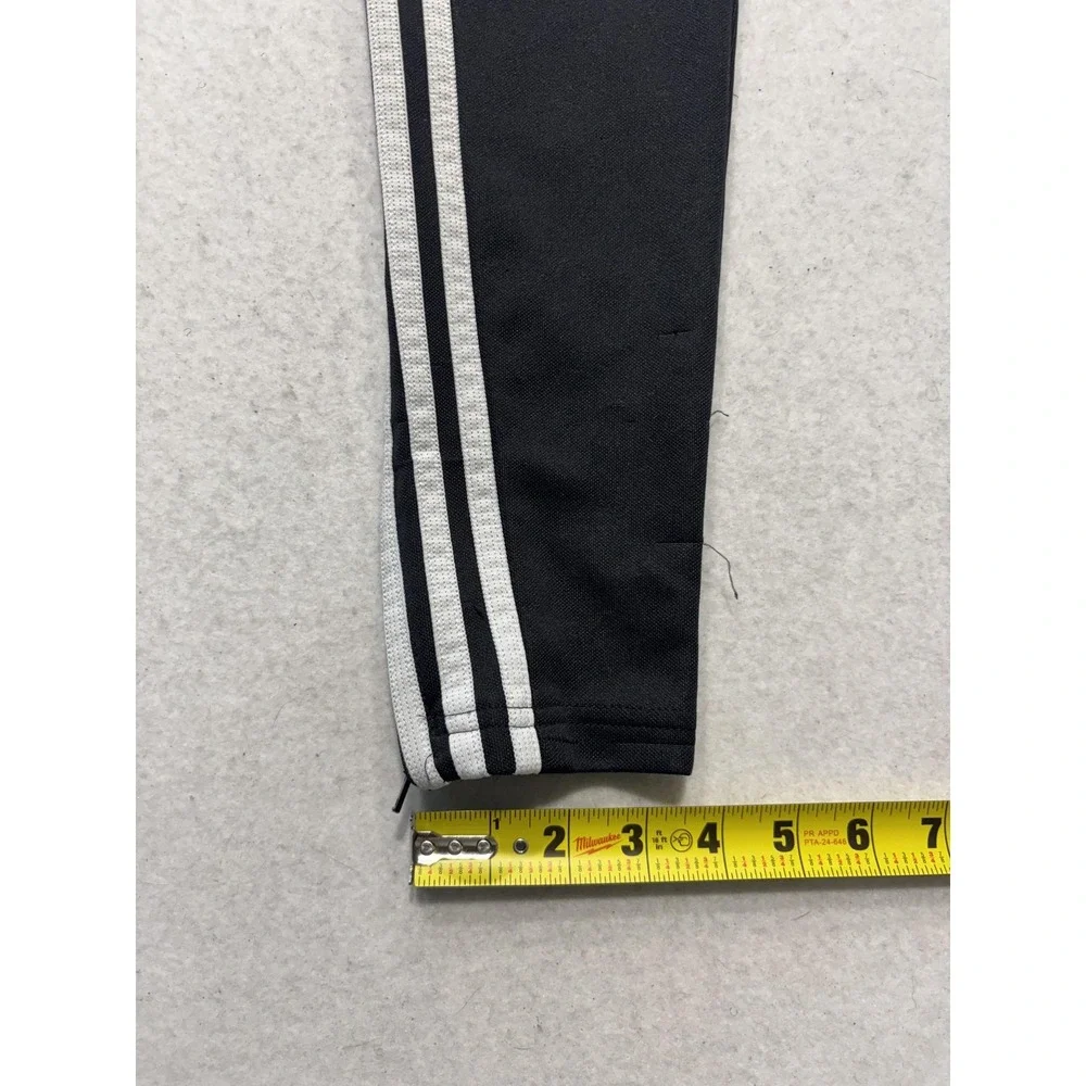 Adidas Track Pants Mens XS Black AEROREADY Elastic Waist Side Stripe Tapered